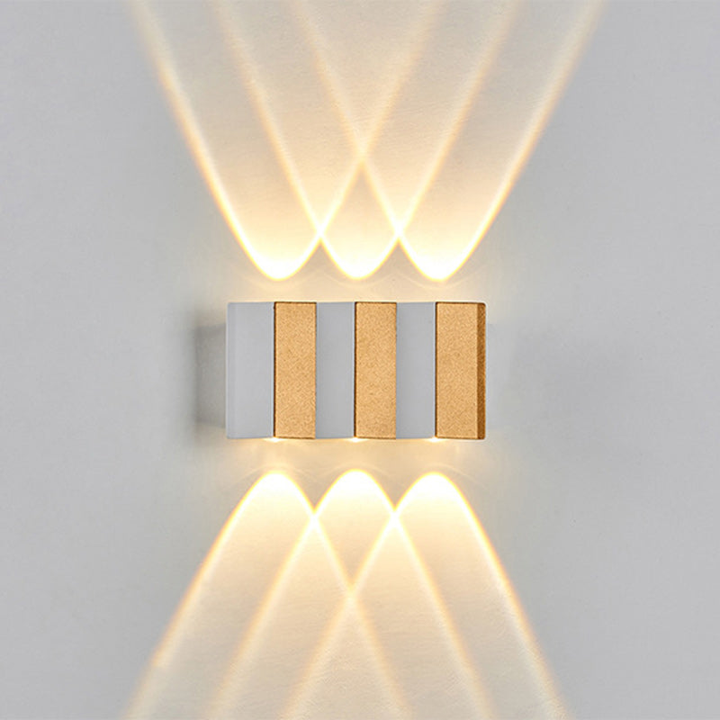 Moderne Einfachheit Wasserdichte Aluminium Rechteckige Gebogene Auf- und Abwärts LED Wandlampe Für Outdoor Patio | Karnz