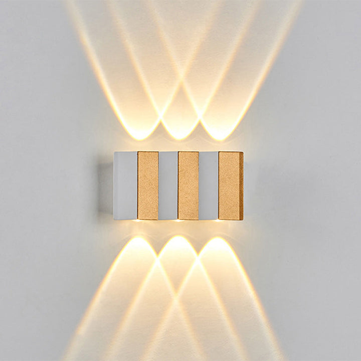 Moderne Einfachheit Wasserdichte Aluminium Rechteckige Gebogene Auf- und Abwärts LED Wandlampe Für Outdoor Patio | Karnz