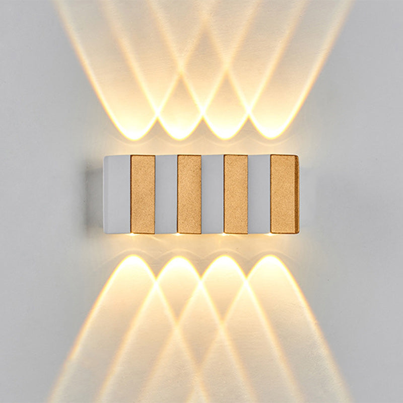Moderne Einfachheit Wasserdichte Aluminium Rechteckige Gebogene Auf- und Abwärts LED Wandlampe Für Outdoor Patio | Karnz