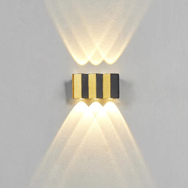 Moderne Einfachheit Wasserdichte Aluminium Rechteckige Gebogene Auf- und Abwärts LED Wandlampe Für Outdoor Patio | Karnz