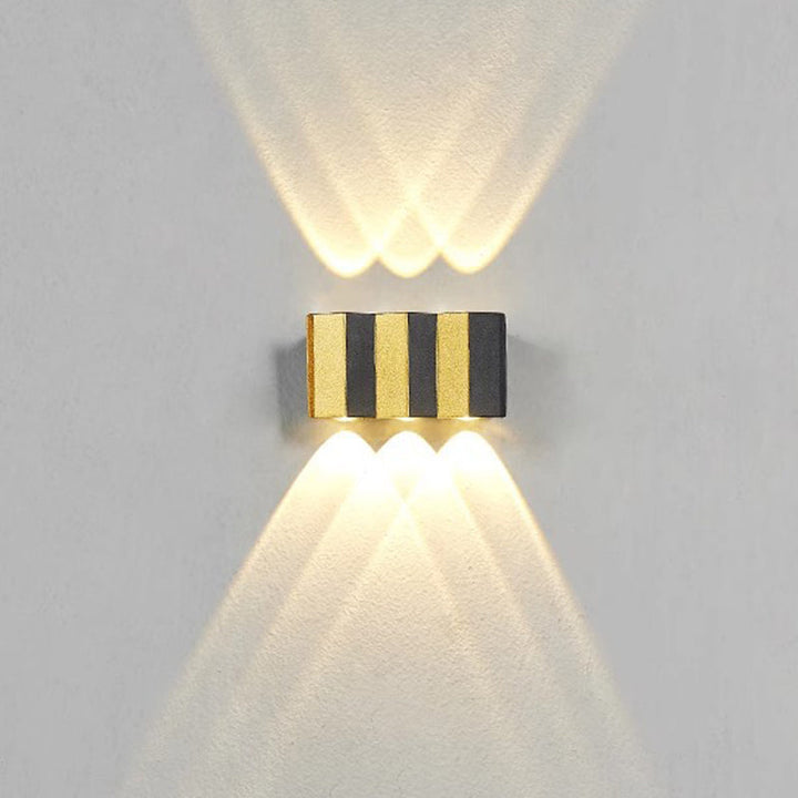 Moderne Einfachheit Wasserdichte Aluminium Rechteckige Gebogene Auf- und Abwärts LED Wandlampe Für Outdoor Patio | Karnz