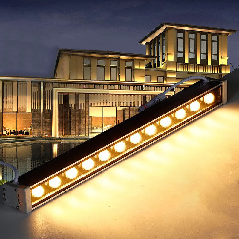 Moderne Einfachheit Wasserdicht Aluminium Verstärkt Glas Streifen Rechteckige LED Wandleuchte Lampe Für Außenpatio | Karnz