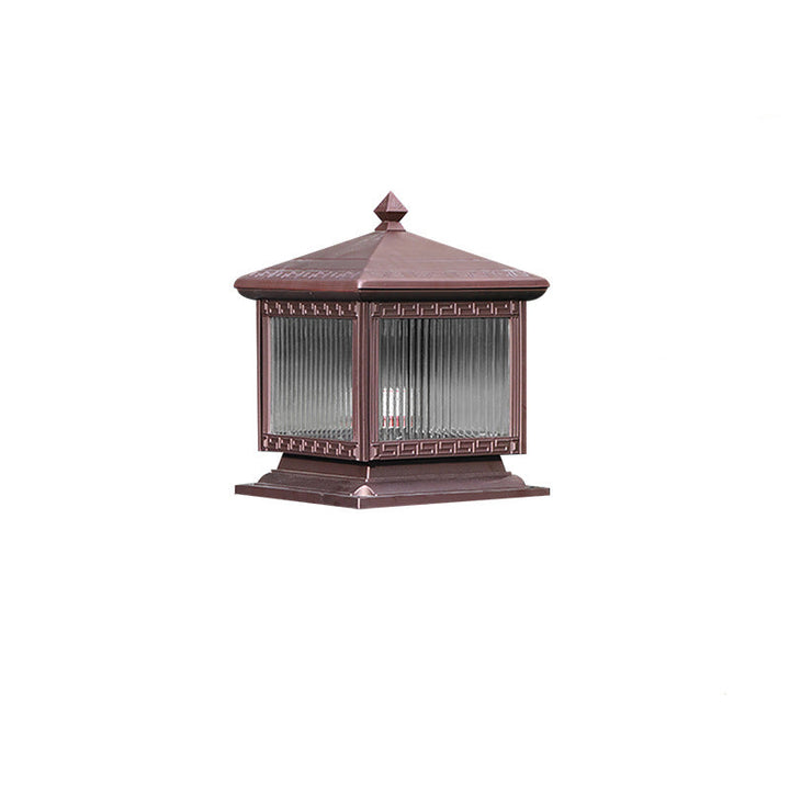 Traditionelle chinesische Solar wasserdichte Aluminium Acrylglas Zylindermaske LED Landschaftsbeleuchtung Außenlicht für den Garten | Karnz