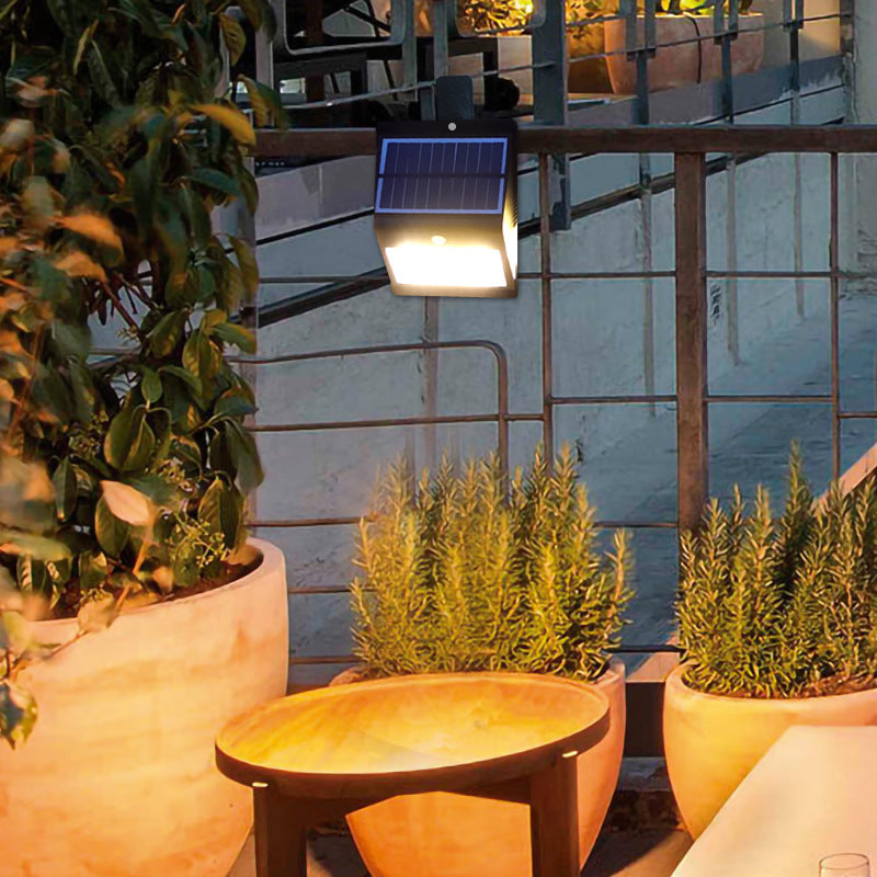 Moderne Einfachheit Solar wasserdichtes Triangle ABS PC Menschensensor LED Wandleuchte Lampe Außenlicht für Außenpatio | Karnz
