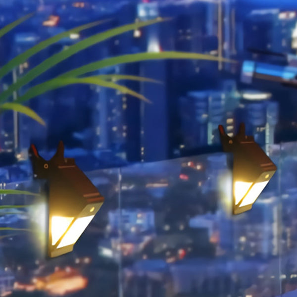 Moderne Einfachheit Solar wasserdichtes Triangle ABS PC Menschensensor LED Wandleuchte Lampe Außenlicht für Außenpatio | Karnz