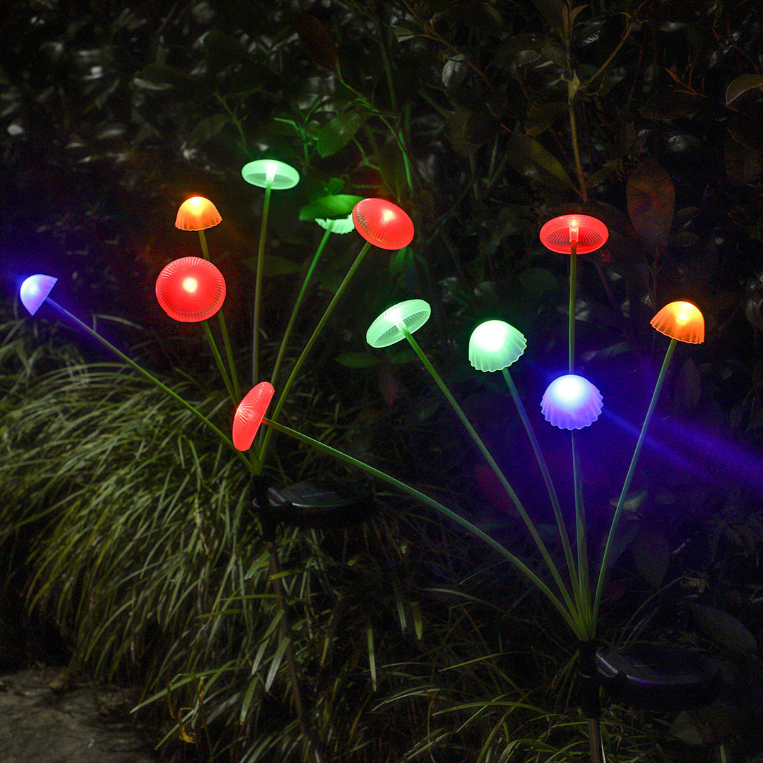 Moderne Art Deco Solar Waterproof Edelstahl Glasfaser ABS Silica Sakura Pilz LED Außenleuchte Landschaft Beleuchtung Für Garten | Karnz
