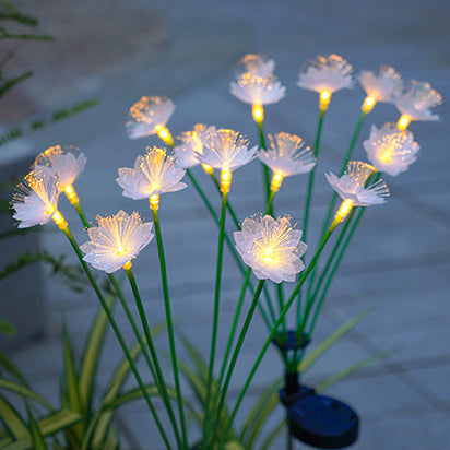 Moderne Art Deco Solar Waterproof Edelstahl Glasfaser ABS Silica Sakura Pilz LED Außenleuchte Landschaft Beleuchtung Für Garten | Karnz