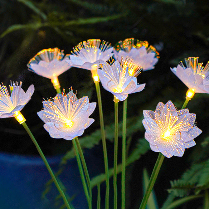 Moderne Art Deco Solar Waterproof Edelstahl Glasfaser ABS Silica Sakura Pilz LED Außenleuchte Landschaft Beleuchtung Für Garten | Karnz