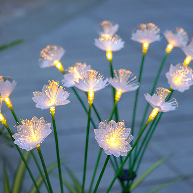 Moderne Art Deco Solar Waterproof Edelstahl Glasfaser ABS Silica Sakura Pilz LED Außenleuchte Landschaft Beleuchtung Für Garten | Karnz