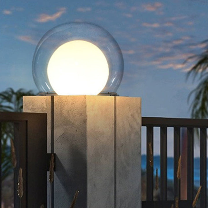 Moderne Schlichtheit Solar Wasserdicht Edelstahl PE PMMA Ball Mond 1-Licht Außenleuchte für Garten | Karnz