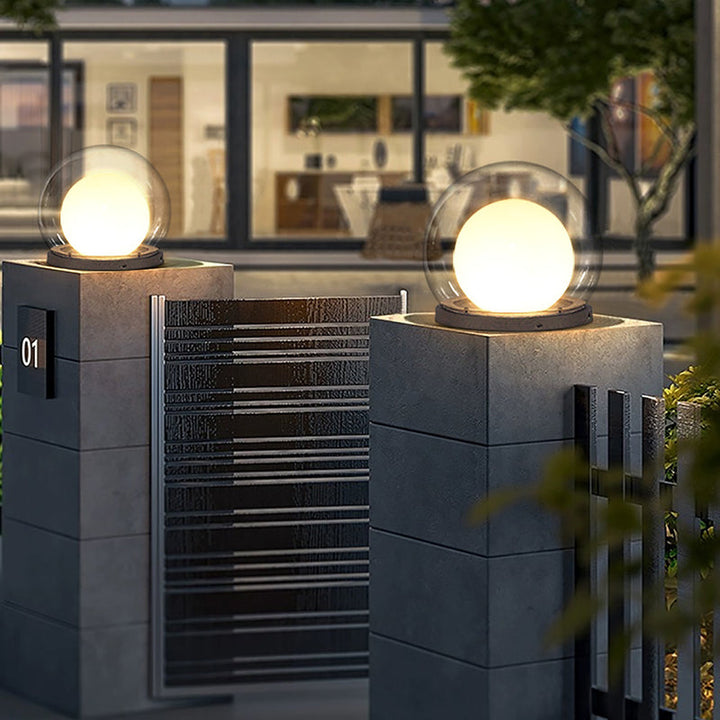 Moderne Schlichtheit Solar Wasserdicht Edelstahl PE PMMA Ball Mond 1-Licht Außenleuchte für Garten | Karnz