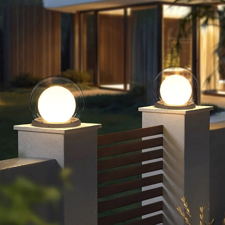 Moderne Schlichtheit Solar Wasserdicht Edelstahl PE PMMA Ball Mond 1-Licht Außenleuchte für Garten | Karnz