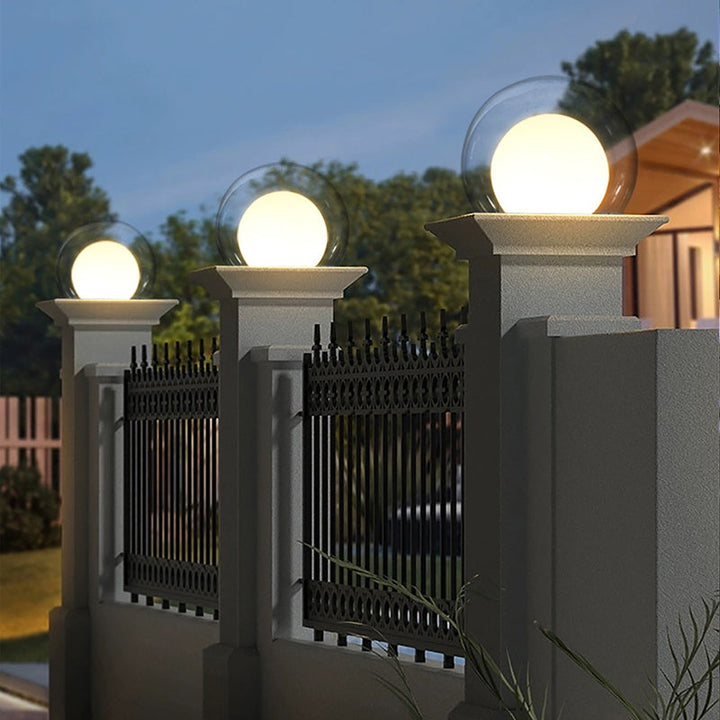 Moderne Schlichtheit Solar Wasserdicht Edelstahl PE PMMA Ball Mond 1-Licht Außenleuchte für Garten | Karnz