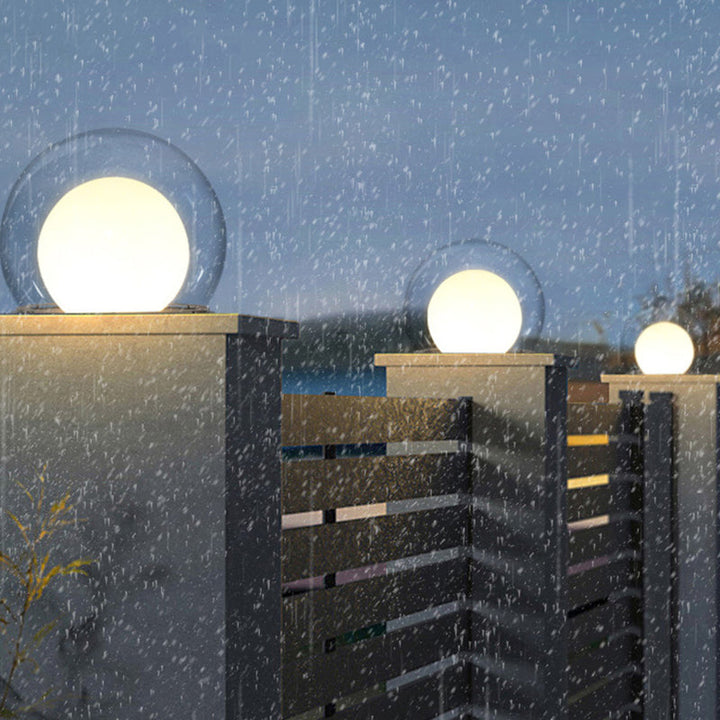 Moderne Schlichtheit Solar Wasserdicht Edelstahl PE PMMA Ball Mond 1-Licht Außenleuchte für Garten | Karnz