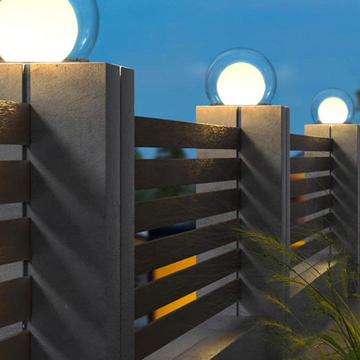 Moderne Schlichtheit Solar Wasserdicht Edelstahl PE PMMA Ball Mond 1-Licht Außenleuchte für Garten | Karnz
