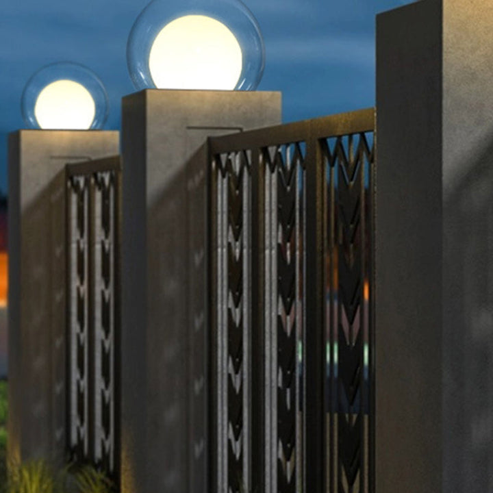 Moderne Schlichtheit Solar Wasserdicht Edelstahl PE PMMA Ball Mond 1-Licht Außenleuchte für Garten | Karnz