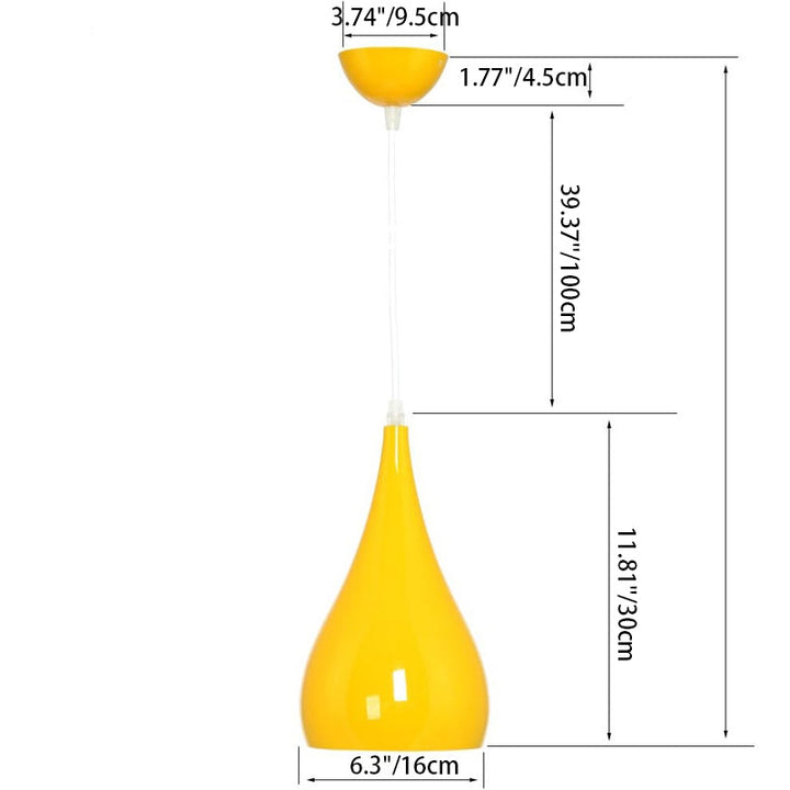 Nordische Pendelleuchte in Kürbisform aus Eisen, Holz und Aluminium, einflammig, für Esszimmer