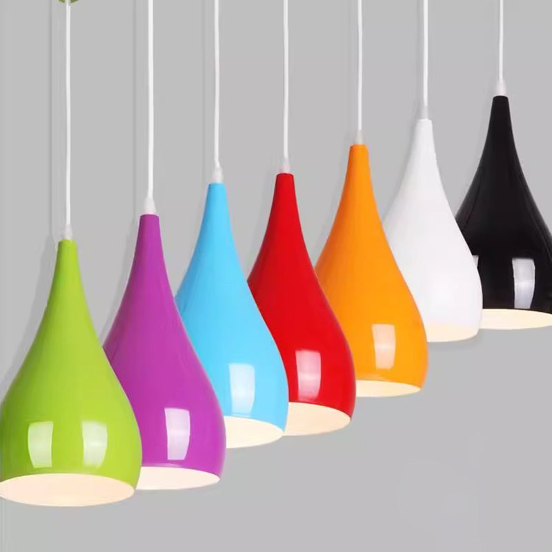 Nordische Pendelleuchte in Kürbisform aus Eisen, Holz und Aluminium, einflammig, für Esszimmer