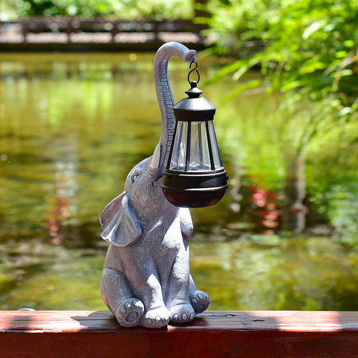 Zeitgenössische kreative Solar wasserdichte Harz Elefant LED Außenleuchte Landschaftsbeleuchtung für Garten | Karnz