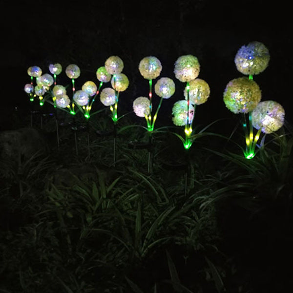 Solarbetriebene, wasserdichte LED-Außenleuchte mit Löwenzahn-Motiv, Edelstahl, ABS-Kupferdraht und Erdungsstecker für Garten