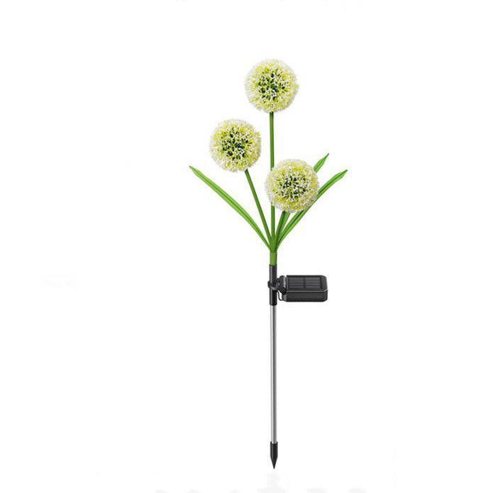 Solarbetriebene, wasserdichte LED-Außenleuchte mit Löwenzahn-Motiv, Edelstahl, ABS-Kupferdraht und Erdungsstecker für Garten