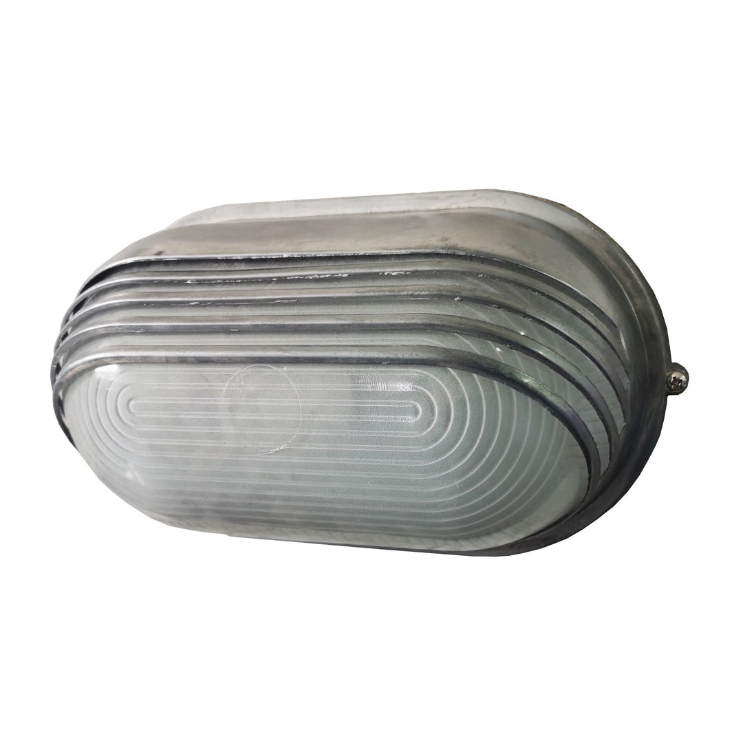 Zeitgenössische Industrie wasserdicht Aluminium Glas satiniert oval gestreift 1-Licht Wand Sconce Lampe für Außenpatio | Karnz