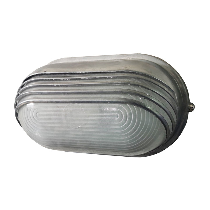 Zeitgenössische Industrie wasserdicht Aluminium Glas satiniert oval gestreift 1-Licht Wand Sconce Lampe für Außenpatio | Karnz