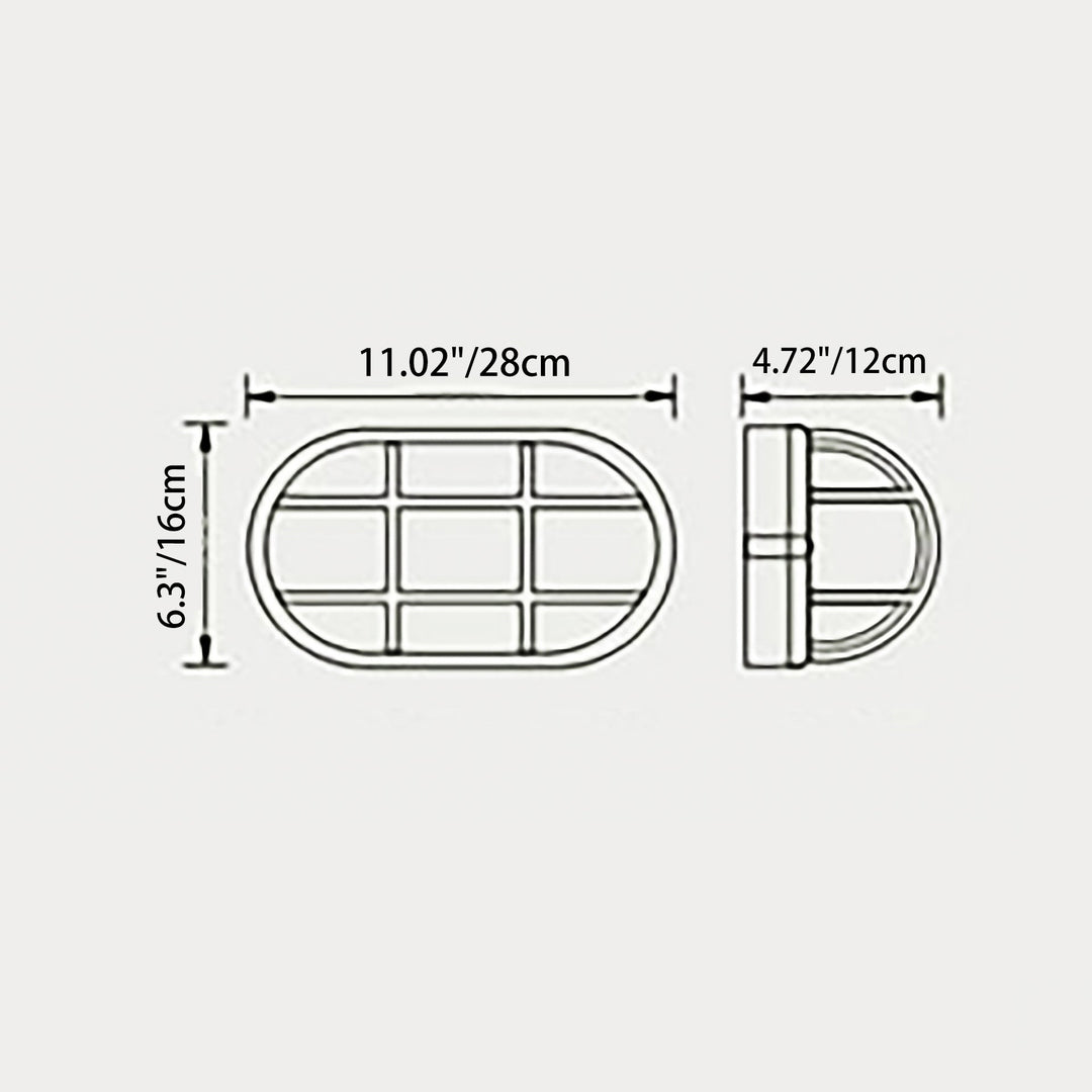Zeitgenössische Industrie wasserdicht Aluminium Glas satiniert oval gestreift 1-Licht Wand Sconce Lampe für Außenpatio | Karnz