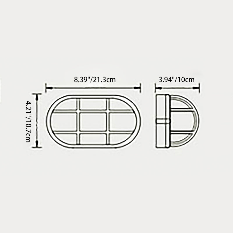 Zeitgenössische Industrie wasserdicht Aluminium Glas satiniert oval gestreift 1-Licht Wand Sconce Lampe für Außenpatio | Karnz