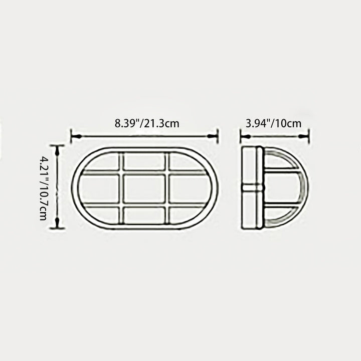 Zeitgenössische Industrie wasserdicht Aluminium Glas satiniert oval gestreift 1-Licht Wand Sconce Lampe für Außenpatio | Karnz