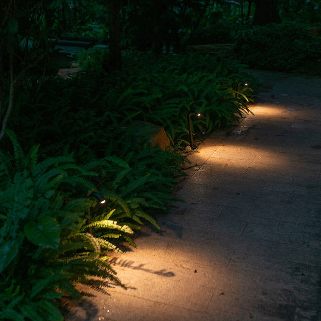 Zeitgenössische industrielle wasserdichte Aluminiumverstärkte Glas gebogene Röhren LED Außenleuchte Landschaftsbeleuchtung für Garten | Karnz