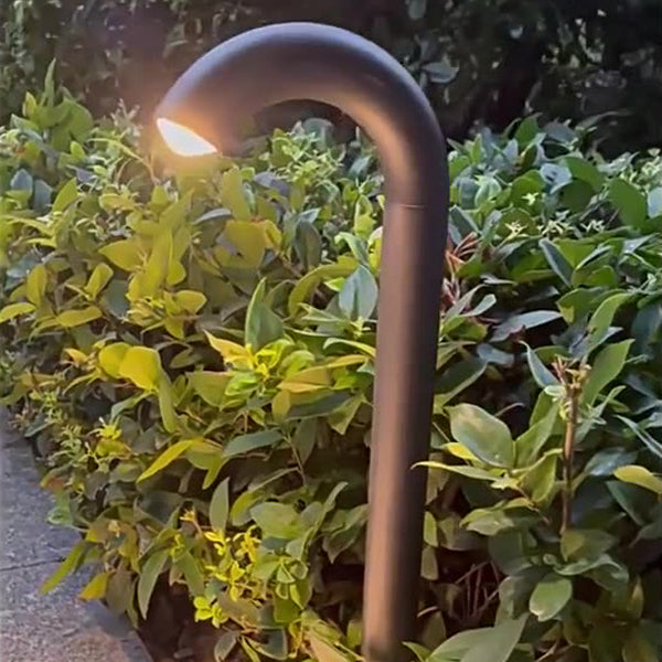 Zeitgenössische industrielle wasserdichte Aluminiumverstärkte Glas gebogene Röhren LED Außenleuchte Landschaftsbeleuchtung für Garten | Karnz