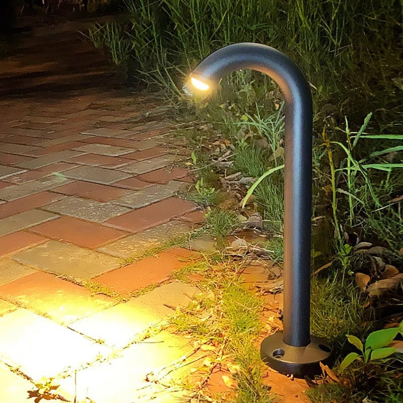 Zeitgenössische industrielle wasserdichte Aluminiumverstärkte Glas gebogene Röhren LED Außenleuchte Landschaftsbeleuchtung für Garten | Karnz