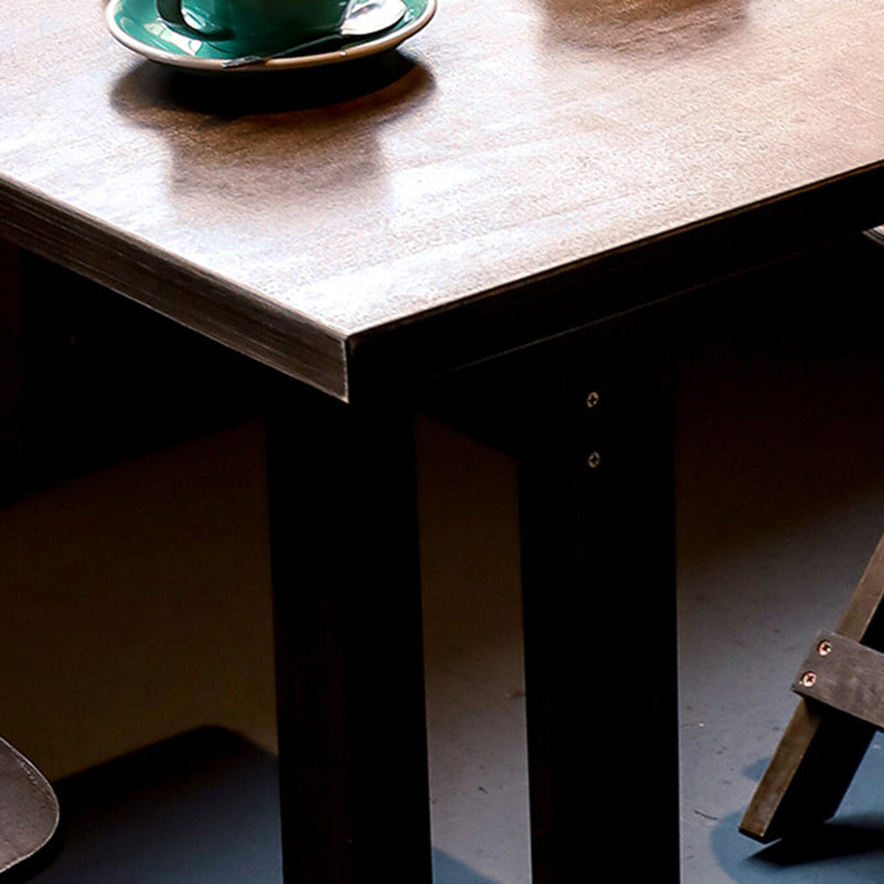 Zeitgenössisches Retro Massivholz Sperrholz & Eisen Runde Quadratische Kaffeetisch- und Stuhlset für Balkon & Wohnzimmer | Karnz