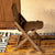 Zeitgenössisches Retro Massivholz Sperrholz & Eisen Runde Quadratische Kaffeetisch- und Stuhlset für Balkon & Wohnzimmer | Karnz