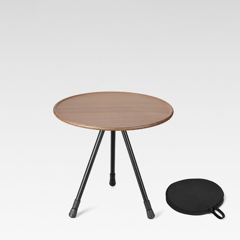Moderne Einfachheit Aluminiumlegierung ABS Rund Faltbarer Outdoor Kaffeetisch 1-Tablett Taschenlampenhalter für draußen | Karnz