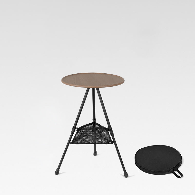 Moderne Einfachheit Aluminiumlegierung ABS Rund Faltbarer Outdoor Kaffeetisch 1-Tablett Taschenlampenhalter für draußen | Karnz