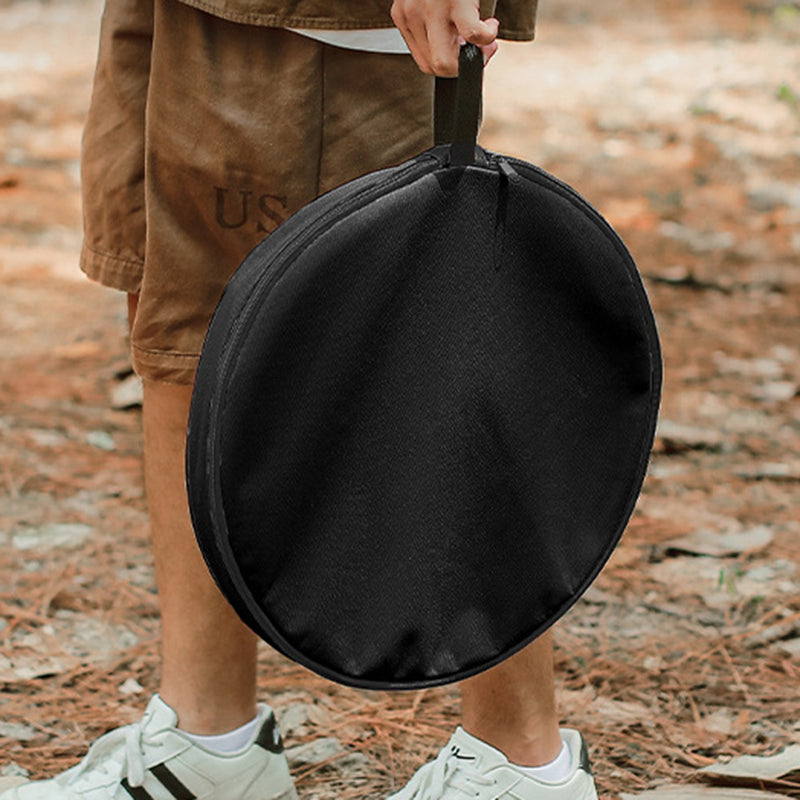 Moderne Einfachheit Aluminiumlegierung ABS Rund Faltbarer Outdoor Kaffeetisch 1-Tablett Taschenlampenhalter für draußen | Karnz