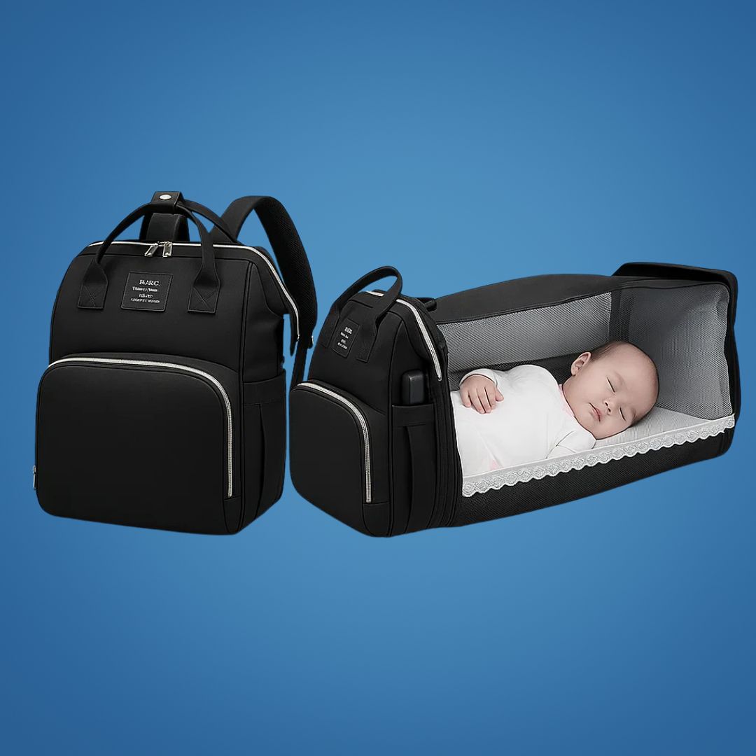 BabyVoyage | Faltbares Reisebett für Babys – Wasserdichtes Design – USB-Ladeanschluss – Ideal für Eltern unterwegs Karnz
