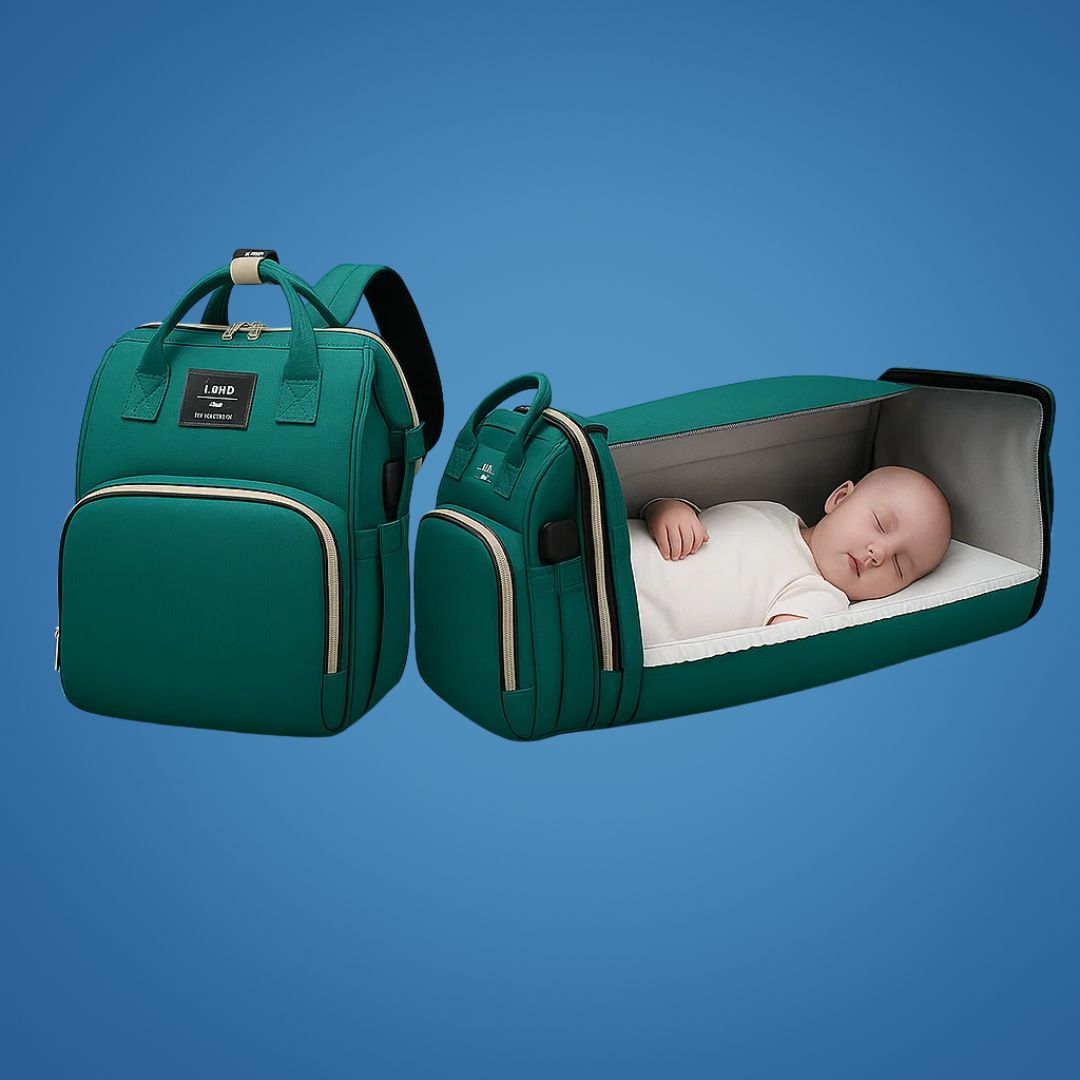BabyVoyage | Faltbares Reisebett für Babys – Wasserdichtes Design – USB-Ladeanschluss – Ideal für Eltern unterwegs Karnz