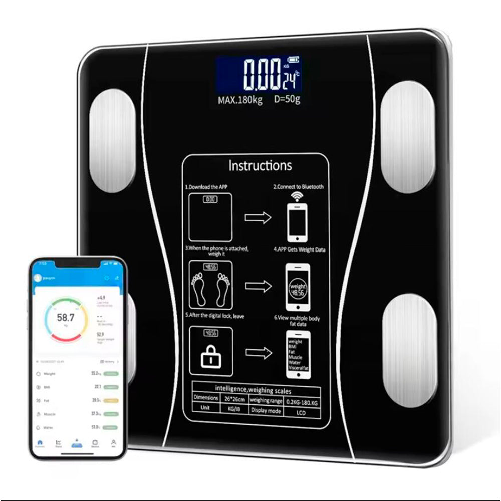 Personenwaage (180 kg) Pro - BMI-Funktion & Bluetooth | Karnz