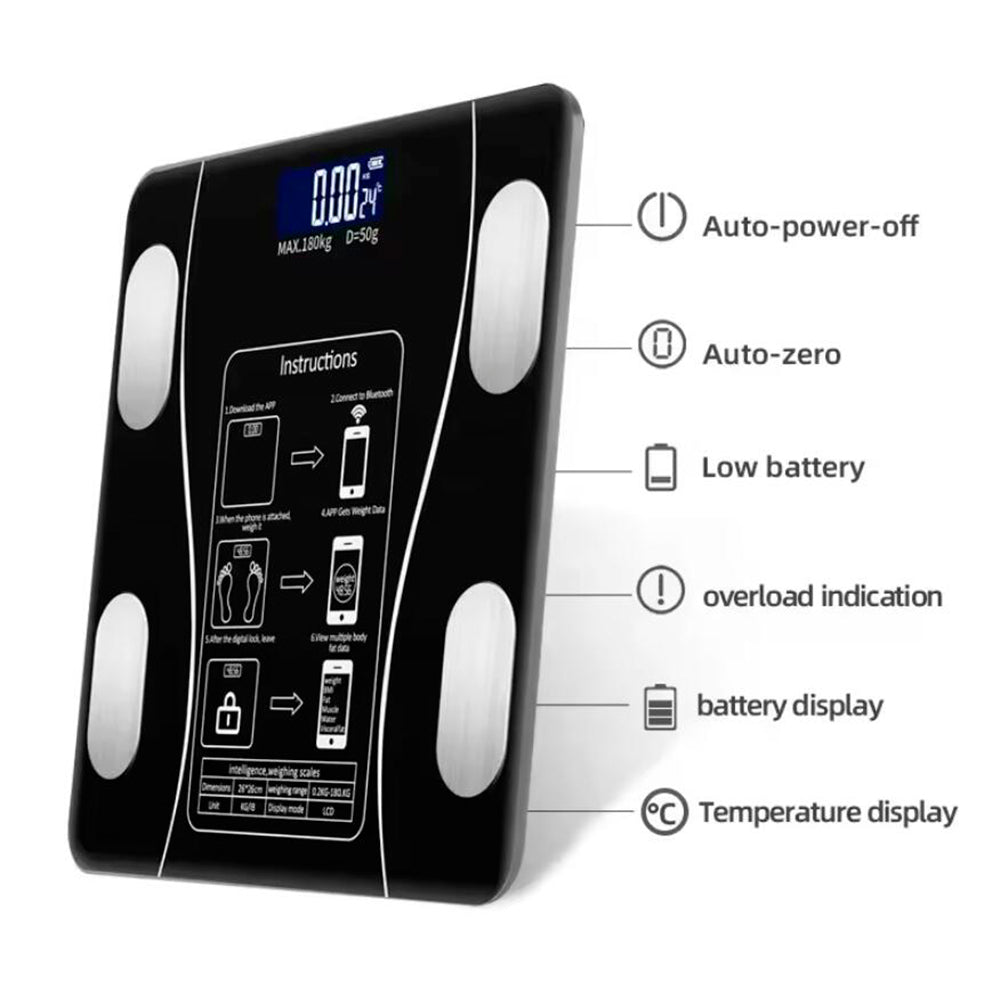 Personenwaage (180 kg) Pro - BMI-Funktion & Bluetooth | Karnz