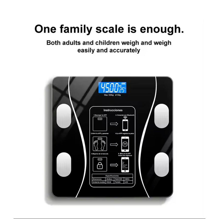 Personenwaage (180 kg) Pro - BMI-Funktion & Bluetooth | Karnz