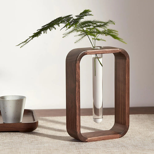 Massivholz-Hydroponik-Pflanzenvase - Rustikales HeMu-Design | Karnz