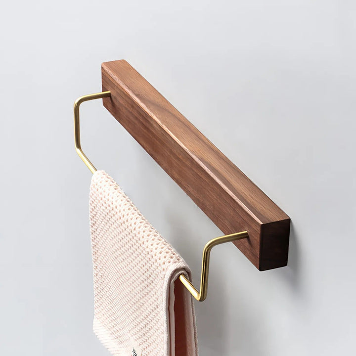 Holz- & Messing-Handtuchhalter für einfache Wandmontage | Karnz