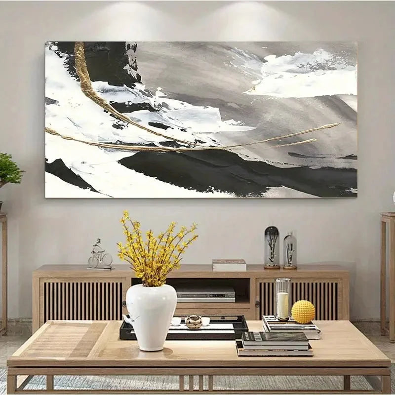 Große abstrakte Wandkunst Feine Kunst Leinwanddrucke Neutrales Farbschema Bild für modernes Wohnzimmer Esszimmer Home Office Hotelzimmer Kunst Dekor (unrahmen)