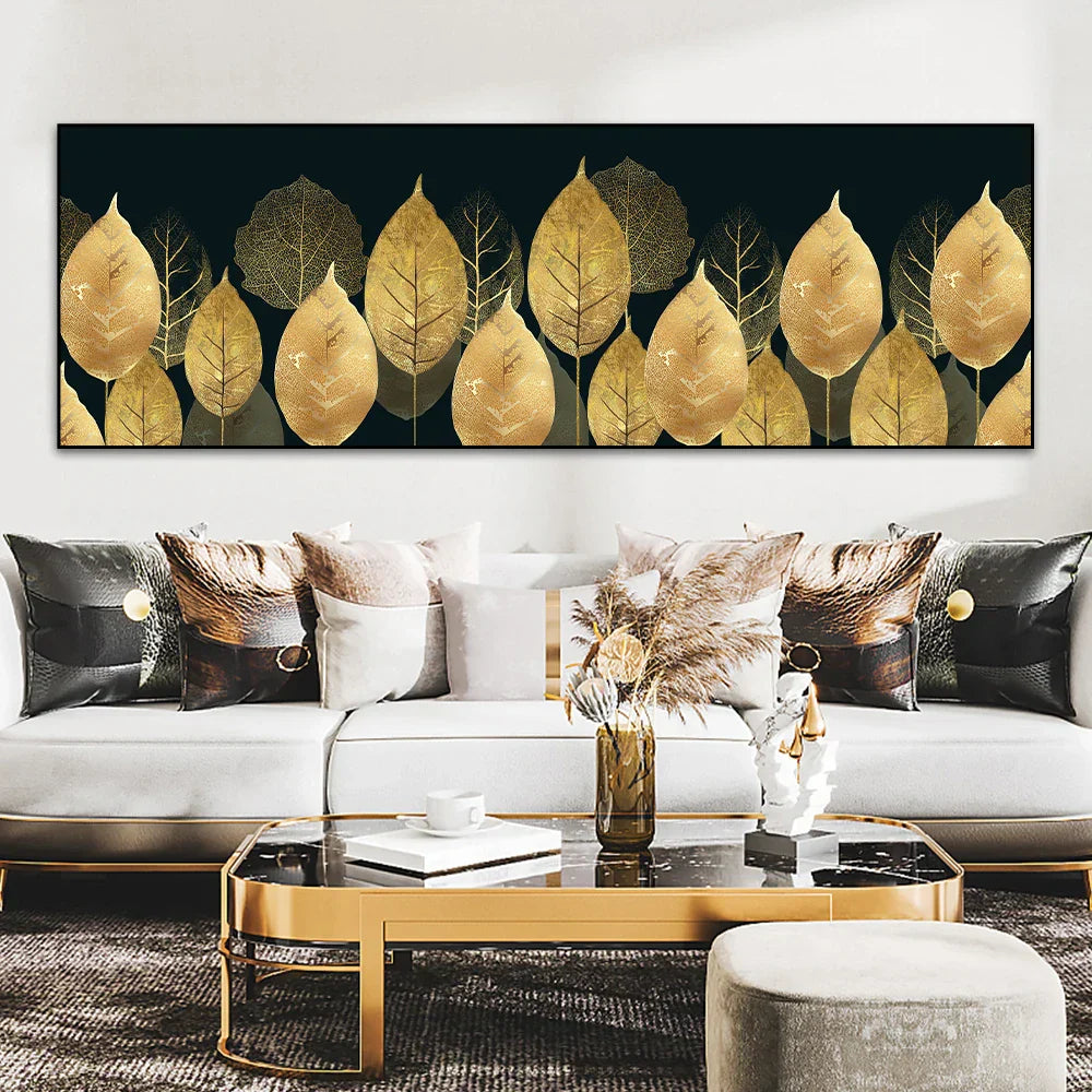 Große Größen Weites Format Tropische Botanische Wandkunst Feine Kunstleinwanddrucke Goldene Monstera Palmblätter Bilder Für Über Dem Bett Kunst Für Über Der Couch