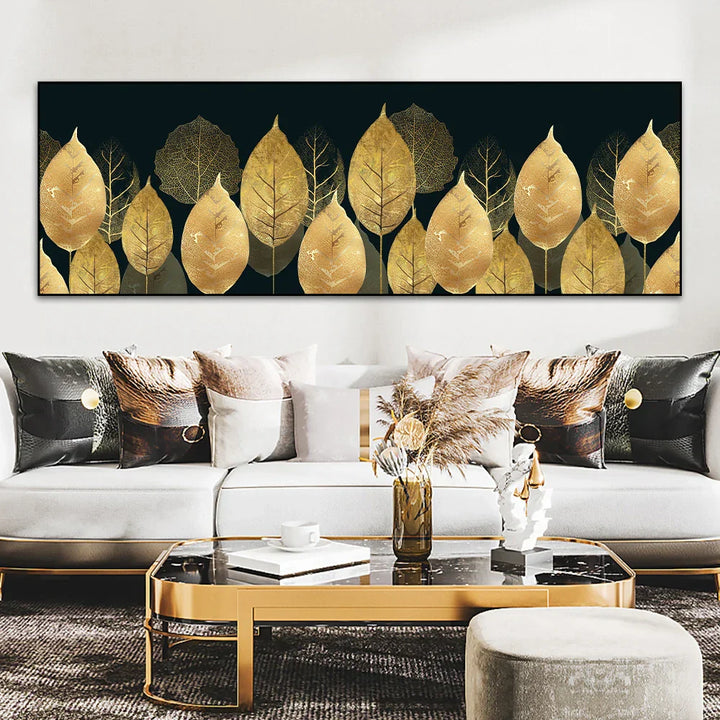 Große Größen Weites Format Tropische Botanische Wandkunst Feine Kunstleinwanddrucke Goldene Monstera Palmblätter Bilder Für Über Dem Bett Kunst Für Über Der Couch
