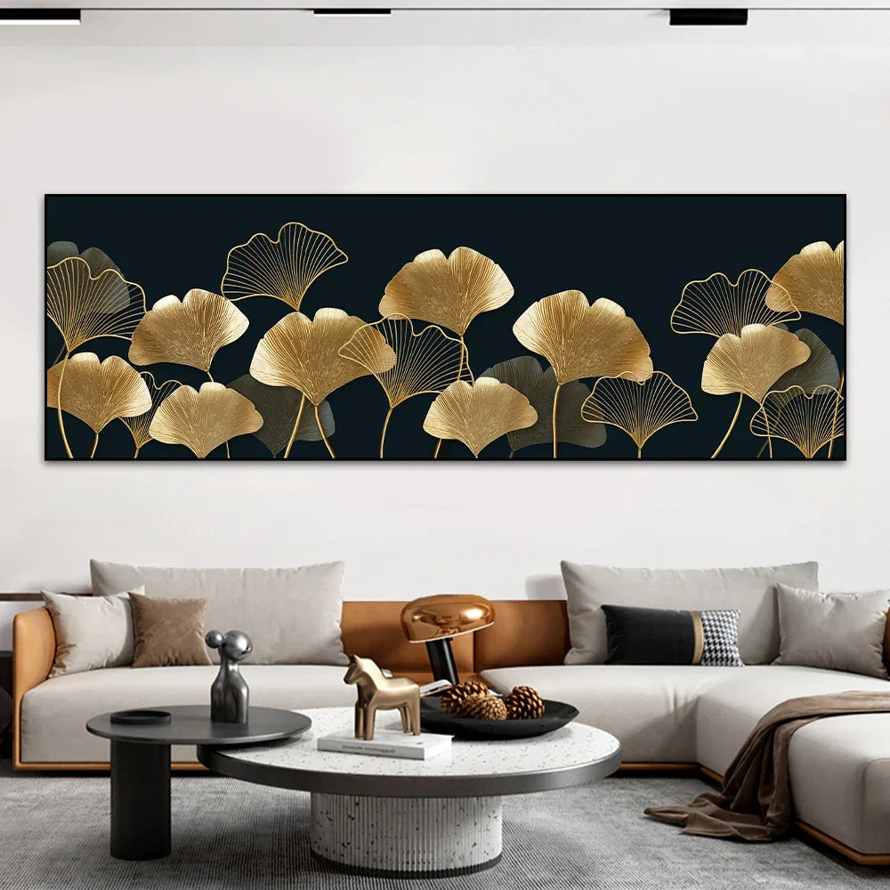 Große Größen Weites Format Tropische Botanische Wandkunst Feine Kunstleinwanddrucke Goldene Monstera Palmblätter Bilder Für Über Dem Bett Kunst Für Über Der Couch
