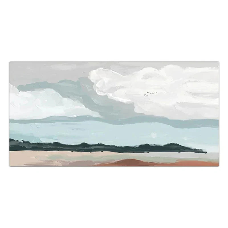 Big Sky Abstracte Landschaft Wandkunst Fine Art Leinwanddruck Neutrale Farbaufnahme Für Modernes Apartment Wohnzimmer Nordisches Bild Für Über Dem Bett